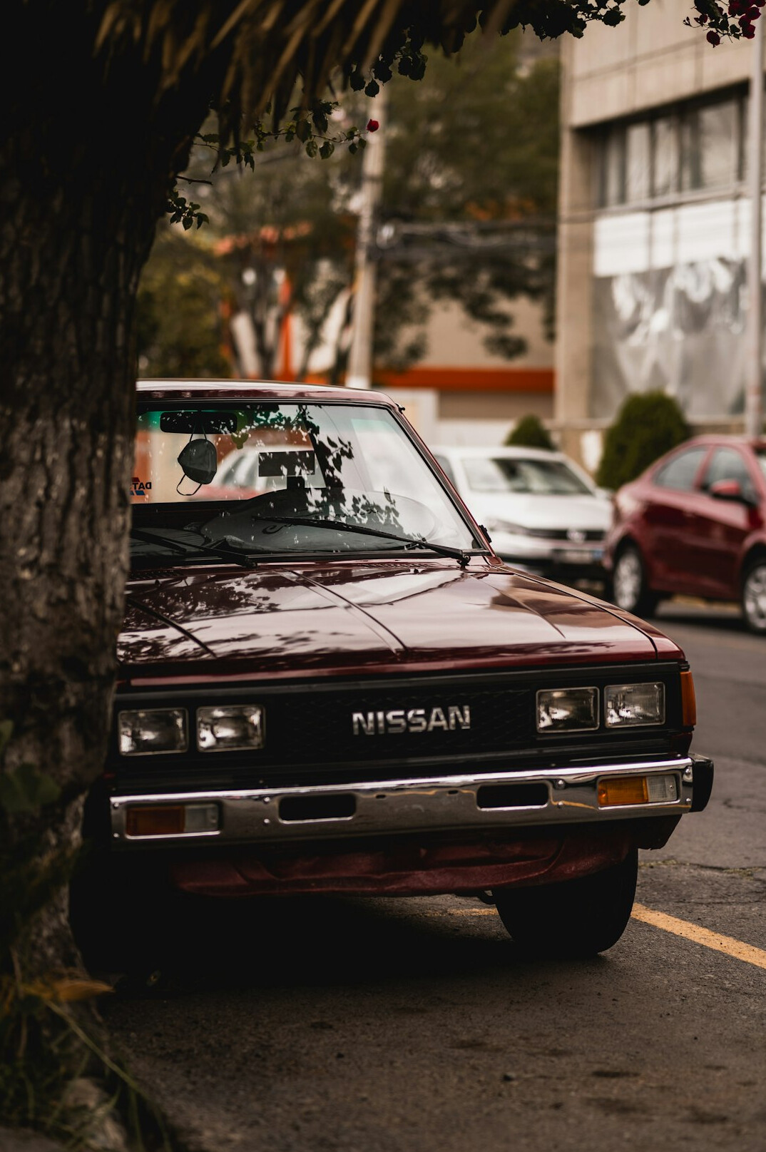 vintage car on road