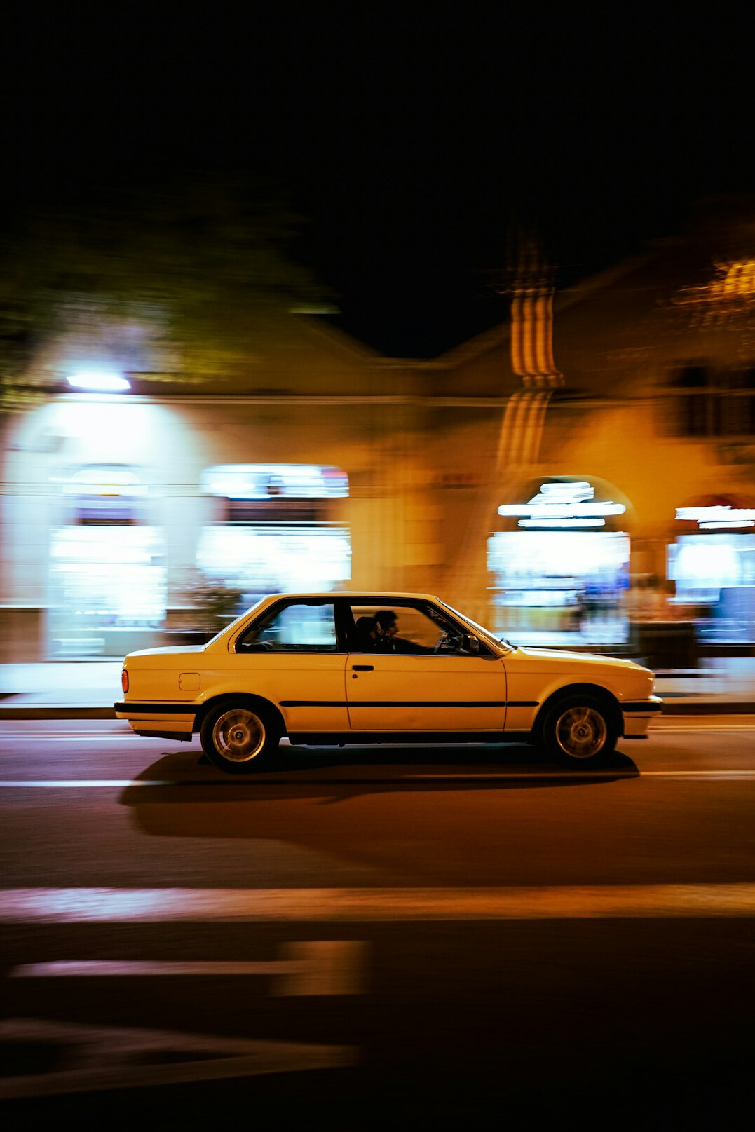 classic car at night