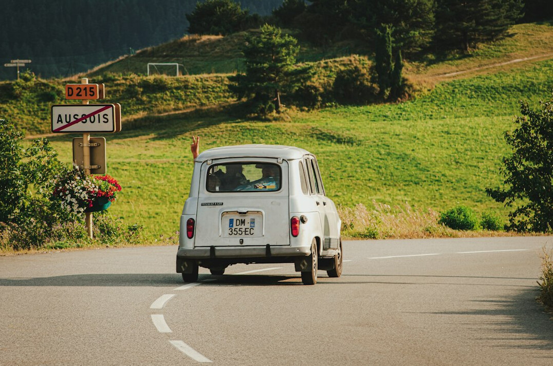 vintage car on road