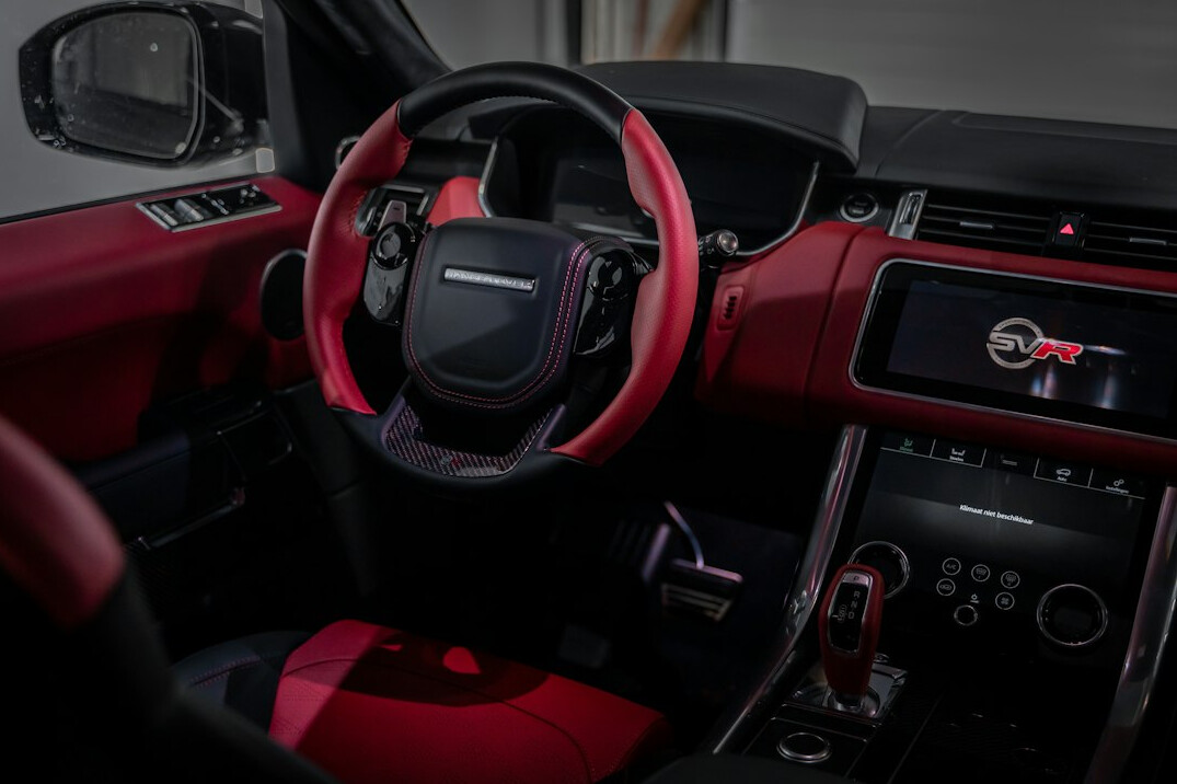 Luxury car dashboard and steering wheel