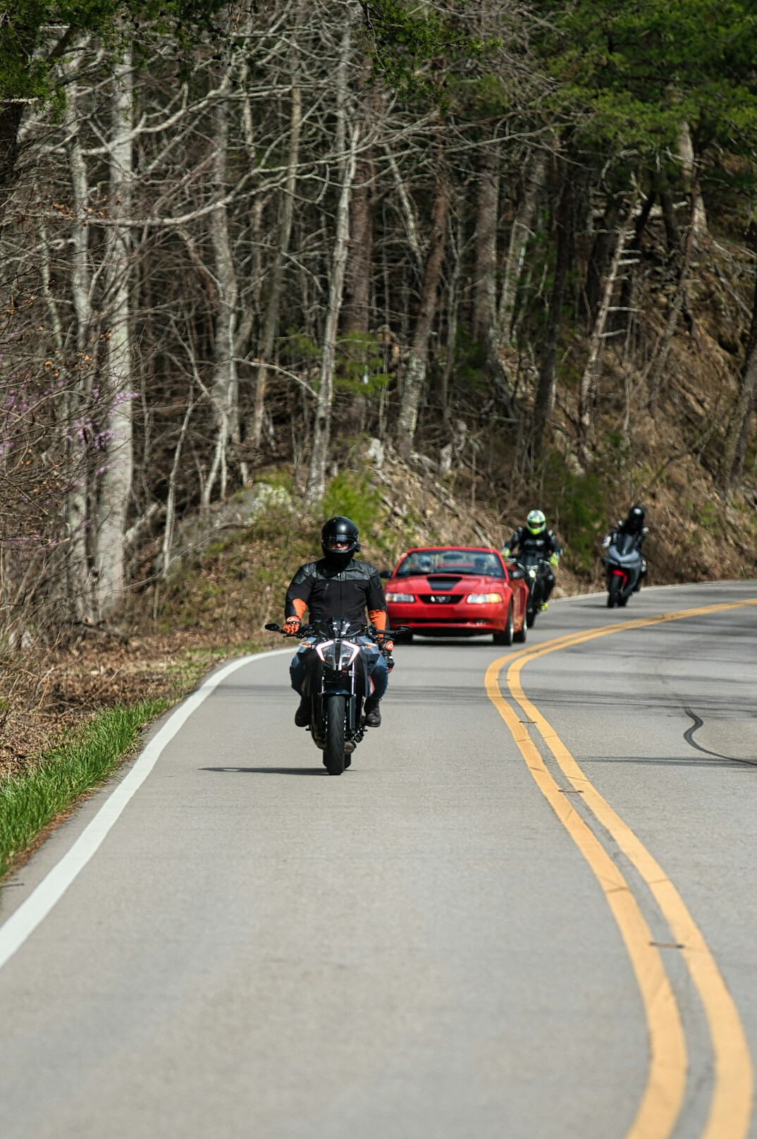 ferrari on mountain road